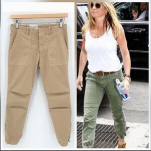 Nili Lotan Womens Crop French Military Pants Desert Sand Quiet Luxury Size 00